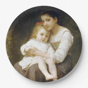Assiettes En Carton La Soeur aînée (par William Bouguereau)