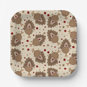 Assiettes En Carton La Turquie mignonne Thanksgiving