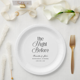 Assiettes En Carton La veille d'un dîner de répétition élégant moderne