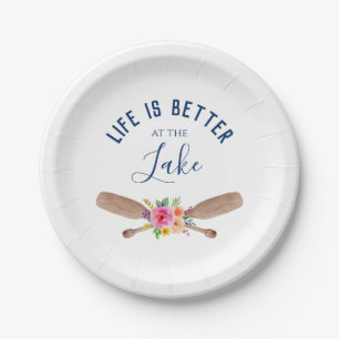 Assiettes En Carton La Vie Est Meilleure Au Lake Rustic Chic Papier Pl