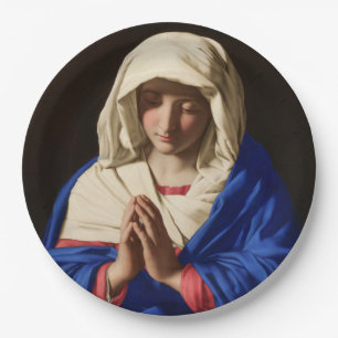 Assiettes En Carton La Vierge Marie en prière