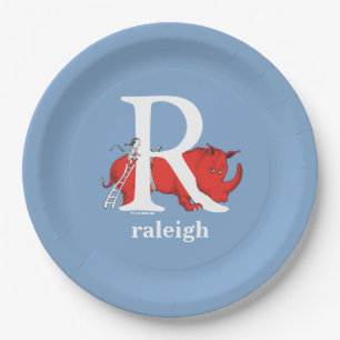 Assiettes En Carton L'ABC de Dr Seuss : Lettre R - Blanc Ajoutez vot