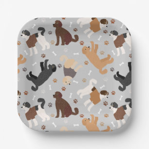 Assiettes En Carton Labradoodle / Os et pattes Goldendoodle