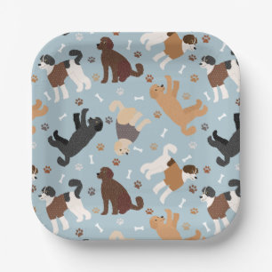 Assiettes En Carton Labradoodle / Os et pattes Goldendoodle