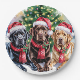 Assiettes En Carton Labrador Christmas Paper Plate