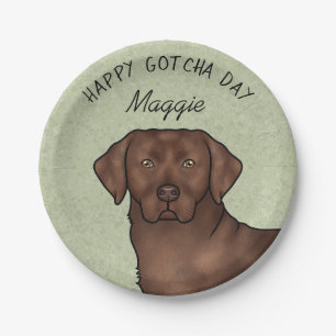 Assiettes En Carton Labrador Retriever Chocolat Joyeux Jour J