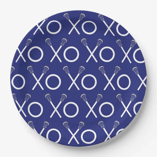 Assiettes En Carton Lacrosse Team Blue (Devant)
