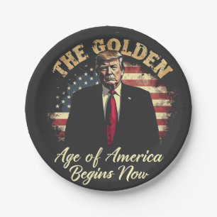 Assiettes En Carton L'âge d'or de l'Amérique commence maintenant Trump