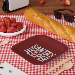 Assiettes En Carton L'aide de Noël du Père Noël