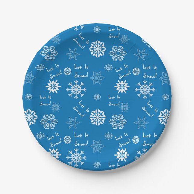 Assiettes En Carton Laisser Bleu Neige (Devant)