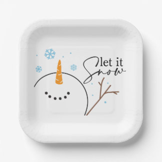 Assiettes En Carton Laisser Enneiger Plaque en papier Snowman