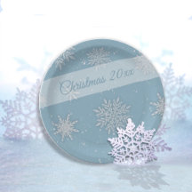 Laisser la neige Bleu Plaques de papier