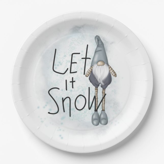 Assiettes En Carton Laisser la neige glacée hiver (Devant)
