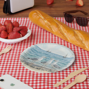 Assiettes En Carton Laissez la mer vous libérer - Plage et eau de mer