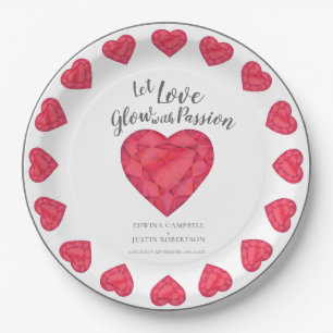 Assiettes En Carton Laissez l'amour la passion ruby coeur mariage