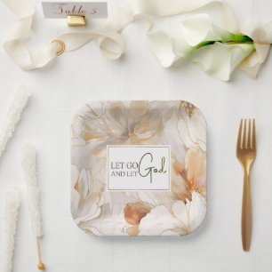 Assiettes En Carton Laissons Dieu Citer l'inspiration chrétienne