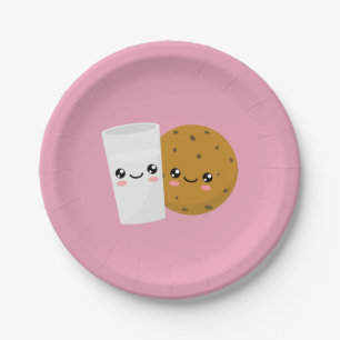 Assiettes En Carton Lait et biscuit