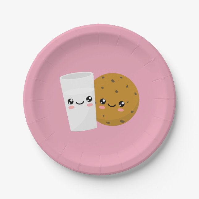 Assiettes En Carton Lait et biscuit (Devant)