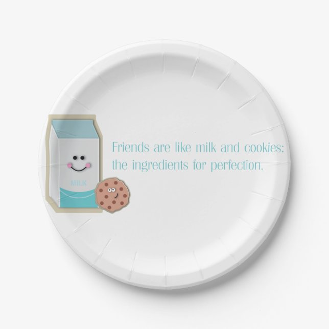 Assiettes En Carton Lait et cookies (Devant)