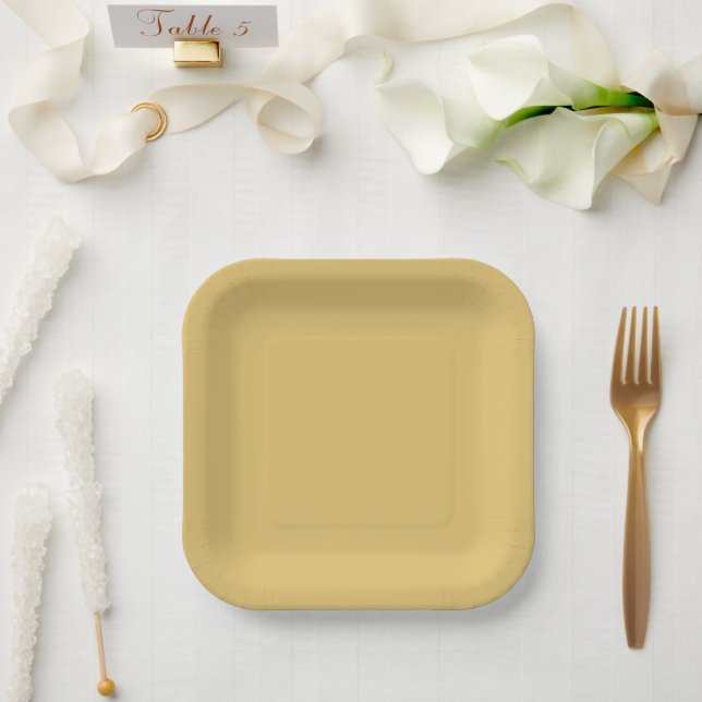 Assiettes En Carton laiton uni couleur (Mariage)