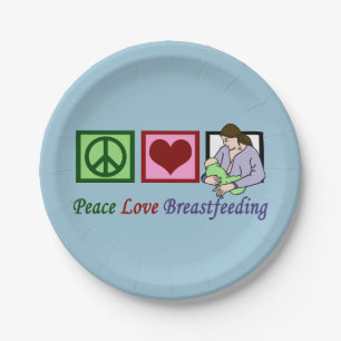 Assiettes En Carton L'allaitement maternel de Peace Love