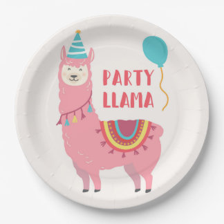 Assiettes En Carton Lama de fête d'anniversaire