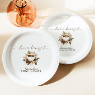 Assiettes En Carton L'amour brasse la Fête des mariées de café
