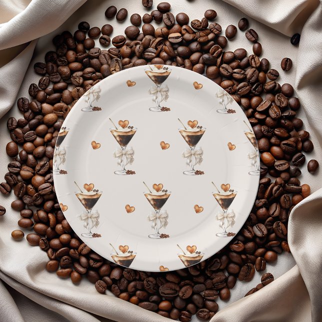 Assiettes En Carton L'amour brasse la Fête des mariées Espresso Martin (Créateur téléchargé)