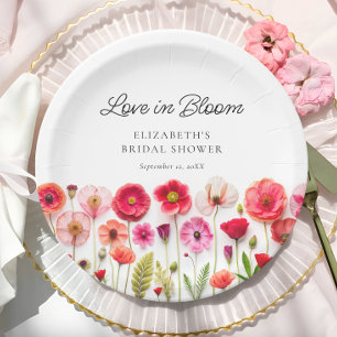 Assiettes En Carton L'amour dans la Fête des mariées Fleur sauvage en 