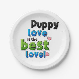 Assiettes En Carton L'amour des chiots est le meilleur amour