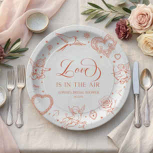 Assiettes En Carton L'amour est dans l'air Saint-Valentin Bridal Showe