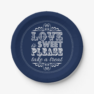 Assiettes En Carton L'Amour Est Doux, S'Il Vous Plaît, Prenez Un Plat