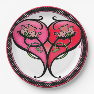 Assiettes En Carton L'amour est en fleur