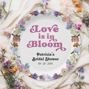 Assiettes En Carton L'amour est en fleurs : Baby Shower avec Fleurs Sa