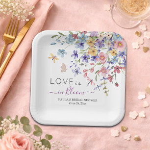 Assiettes En Carton L'amour est en fleurs Demoiselles de mariage Fête