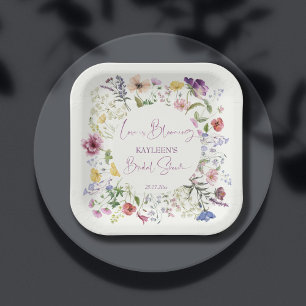 Assiettes En Carton L'amour est en floraison fleur sauvage boho douche