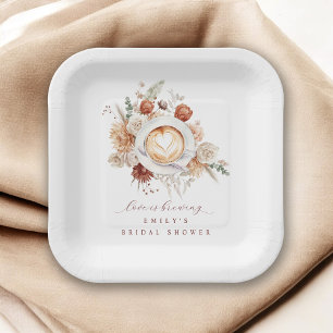 Assiettes En Carton L'amour est en train de se préparer Boho Floral Ru