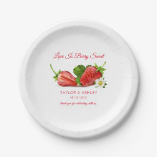 Assiettes En Carton L'amour est Fruit aux fraises sucrées MARIAGE