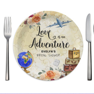 Assiettes En Carton L'amour est une Fête des mariées d'aventure