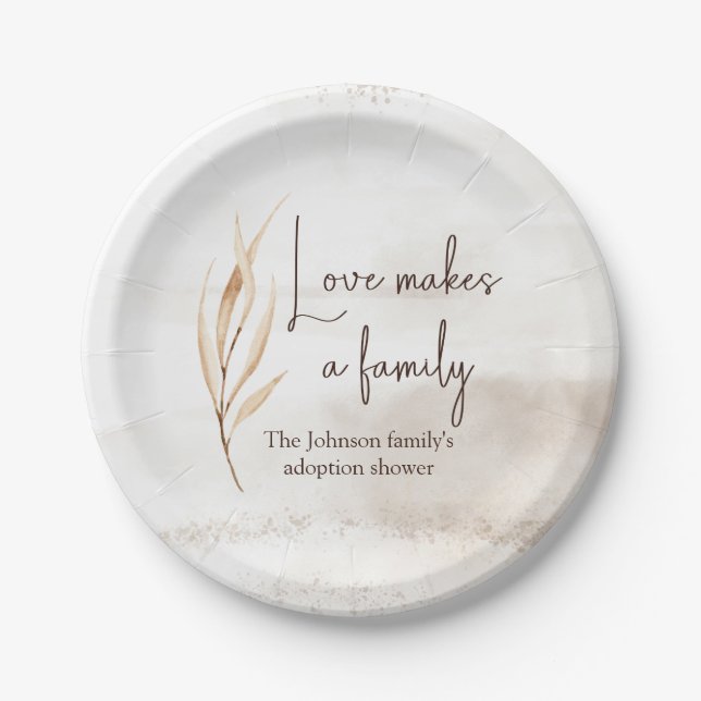 Assiettes En Carton "L'amour fait une famille" (Devant)