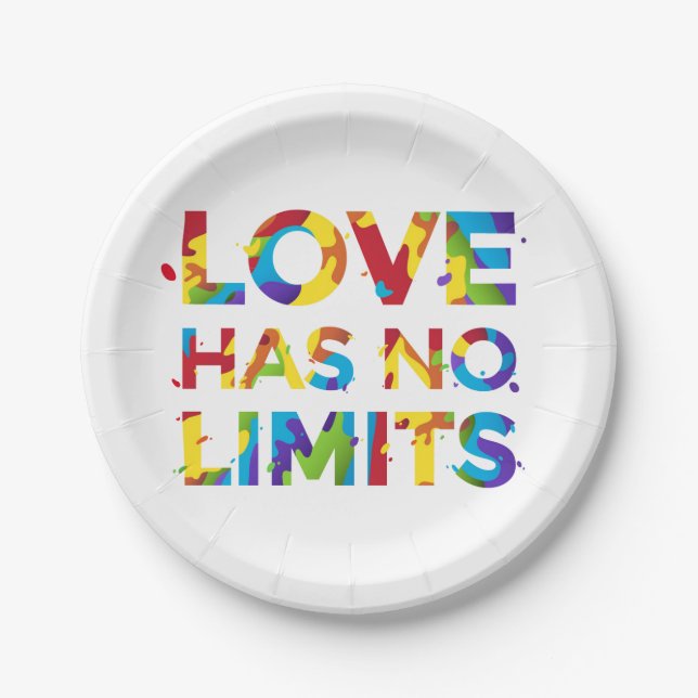 Assiettes En Carton L'amour n'a pas de limites (Devant)