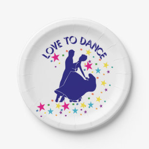 Assiettes En Carton L'amour pour la danse