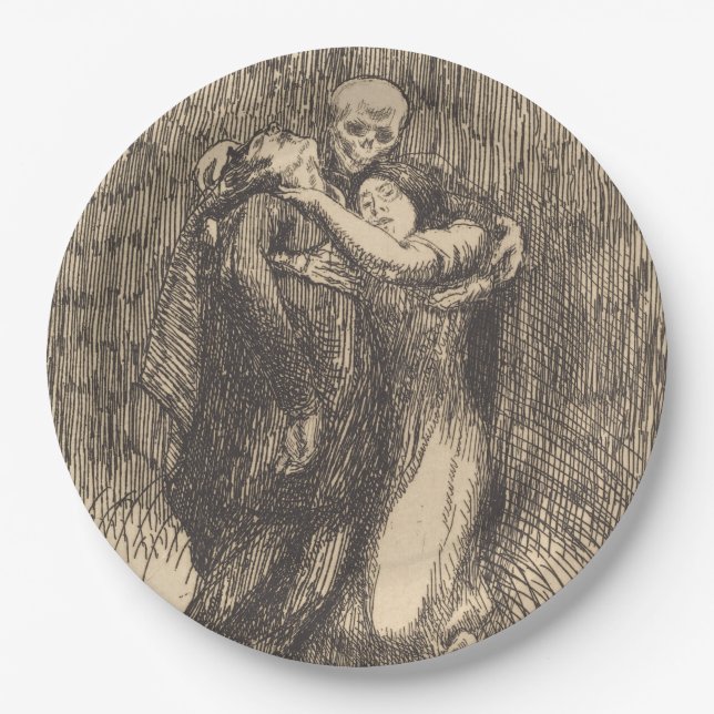 Assiettes En Carton L'amour reconnu (par Paul-Albert Besnard) (Devant)