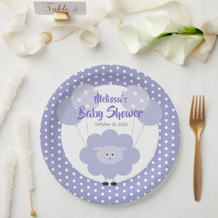 Assiettes En Carton Lampe violette Baby shower mignonne Moderne Simple