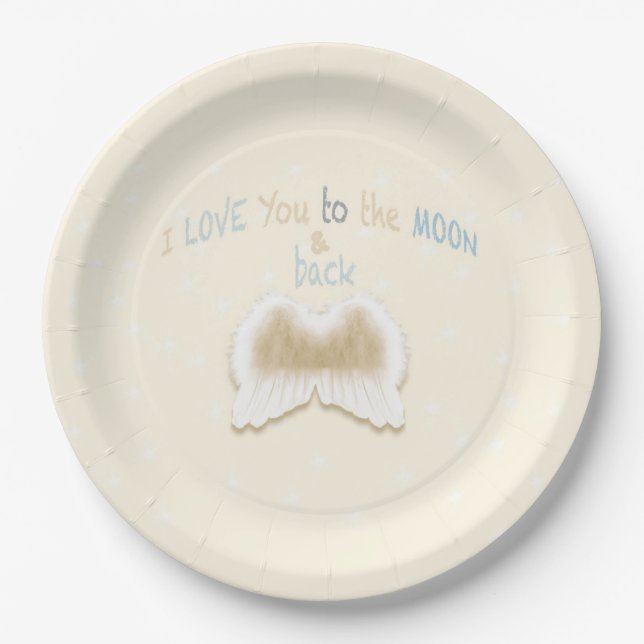 Assiettes En Carton L'ange s'envole les plaques à papier 9" (Devant)
