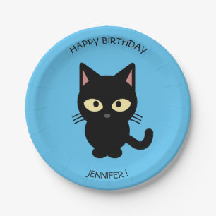 Assiettes En Carton L'anniversaire bleu de bande dessinée mignonne de