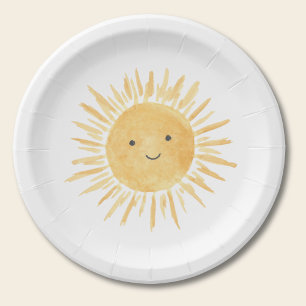 Assiettes En Carton L'anniversaire du joli garçon soleil
