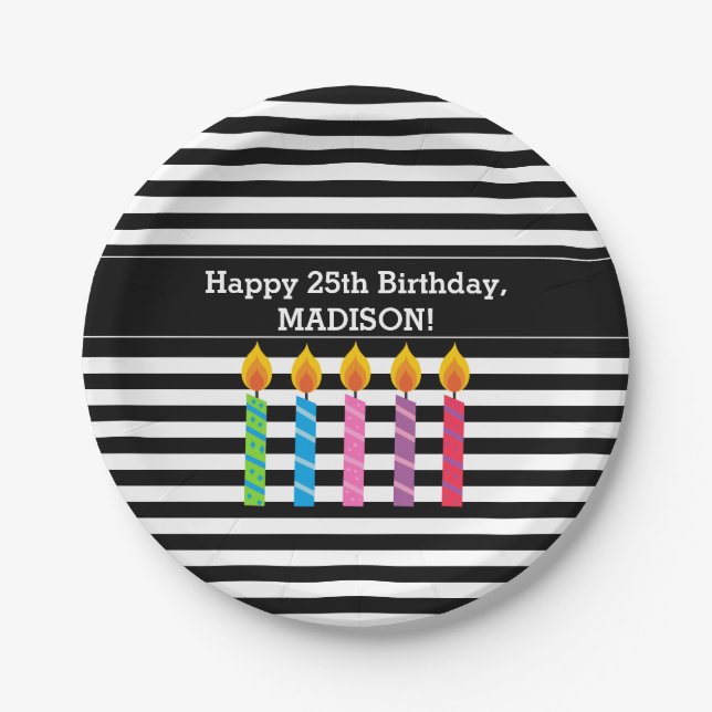 Assiettes En Carton L'anniversaire personnalisé mire les plaques à (Devant)