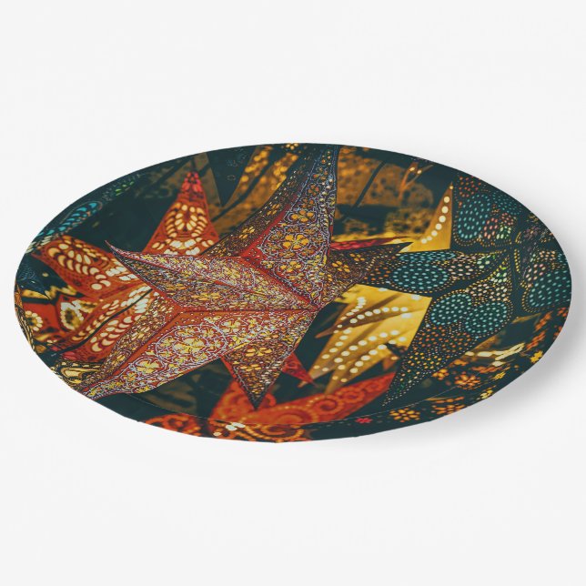 Assiettes En Carton Lanternes (Angle)