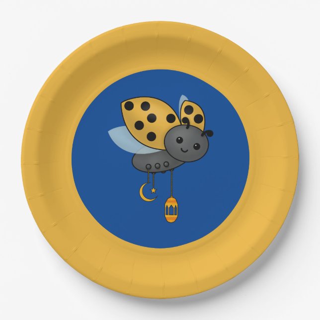 Assiettes En Carton Lanternes Ramadan Ladybug (Devant)